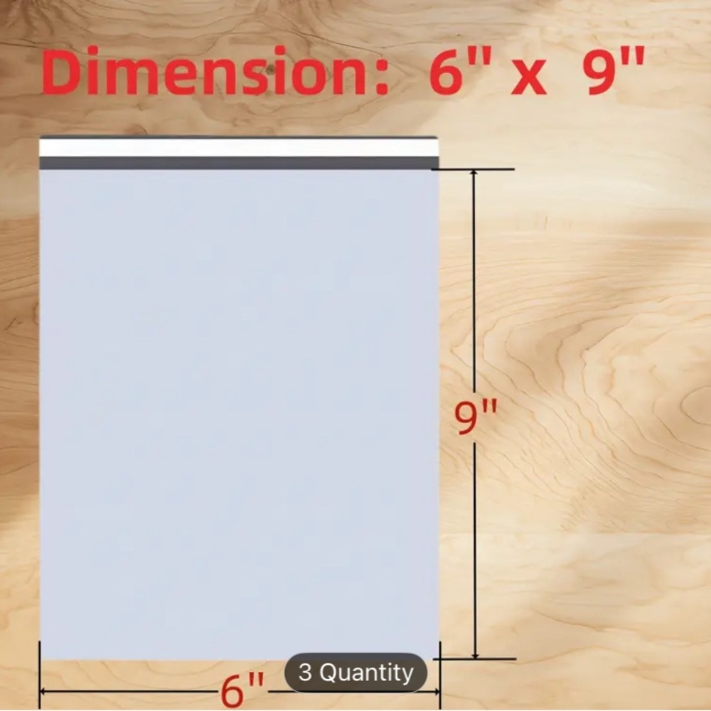 Pack of 100 White Poly Mailers 6 by 9 - Picture 2 of 3